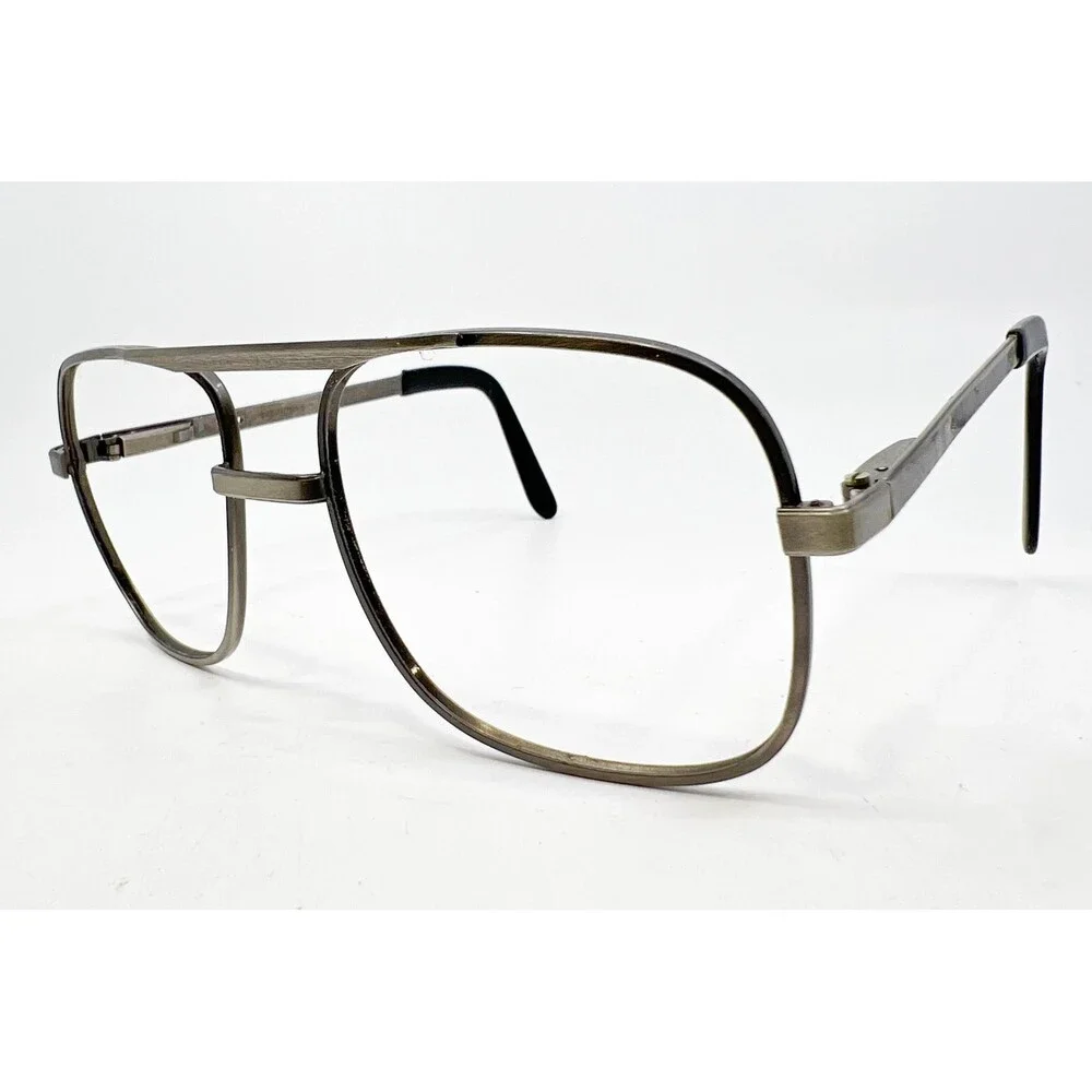 Titmus Eyeglass Frames Mens Gray Aviator Double Bridge Z87 Metal 56-16-145